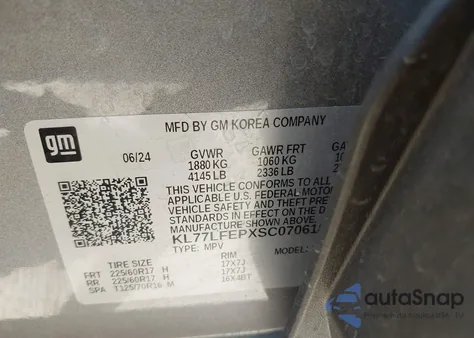 2025 Chevrolet Trax Fwd Ls from USA, damaged, VIN KL77LFEPXSC070618